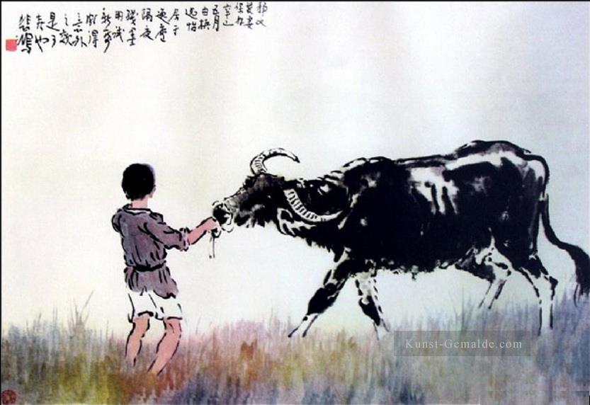 Xu Beihong Corydon auf Gras alte China Tinte Ölgemälde